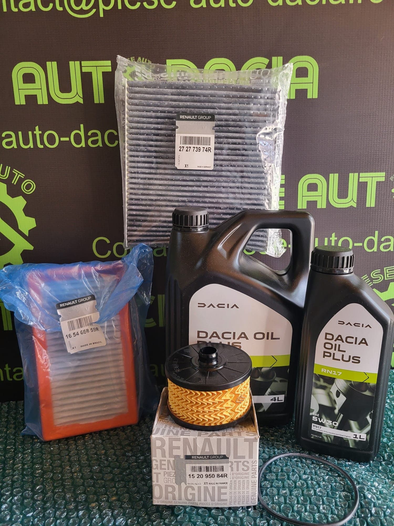 PACHET REVIZIE — Ulei 1L Dacia Oil + Filtre Originale - Revizie